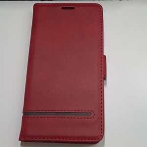 case for iphone xs max 6.5" color red leather new